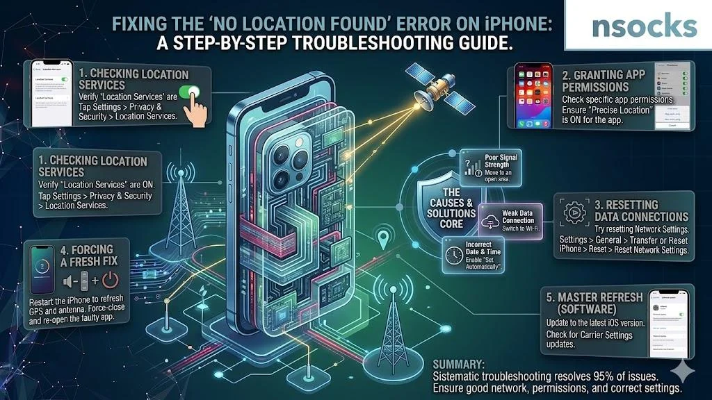 NSOCKS | Fixing the "No Location Found" error on iPhone
